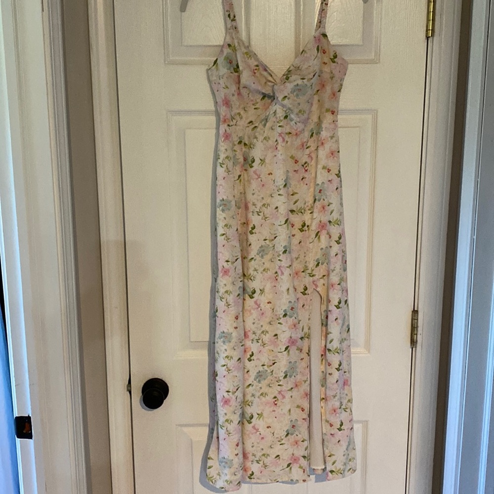 Abercrombie & Fitch Floral Midi Dress - Pink and Green